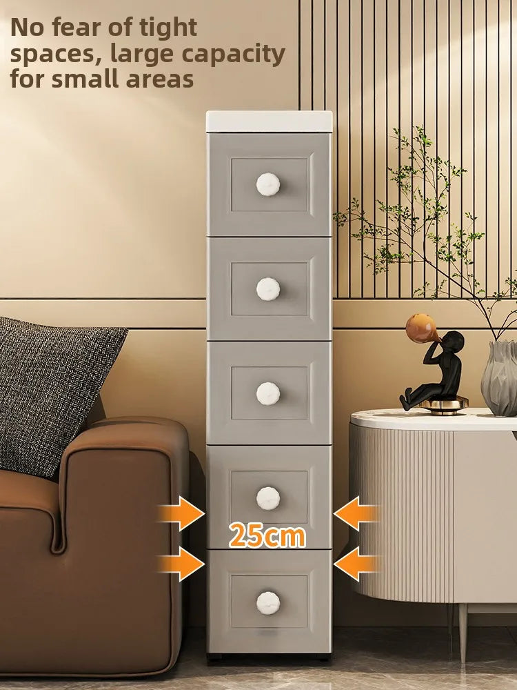 Drawer Style Organizer 15cm Narrow Side Against Wall Small Stand Cabinet Pull-Out Storage 25cm Storage Space Saving