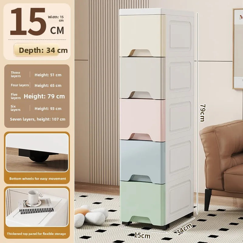 Drawer Style Organizer 15cm Narrow Side Against Wall Small Stand Cabinet Pull-Out Storage 25cm Storage Space Saving