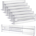 Drawer Dividers, 6-Pack Adjustable Drawer Organizer, Clear Expandable Dresser Organizer for Clothes, Kitchen Utensils, Tableware, Drawers