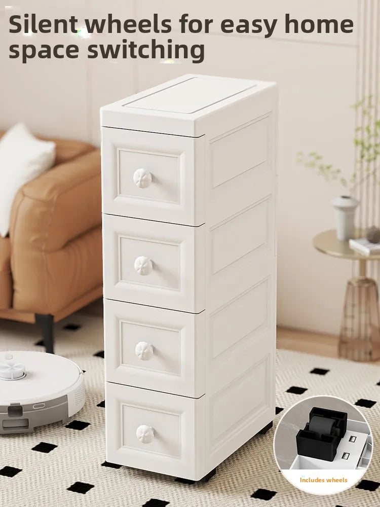 Drawer Style Organizer 15cm Narrow Side Against Wall Small Stand Cabinet Pull-Out Storage 25cm Storage Space Saving