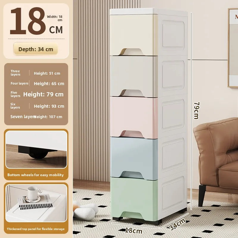 Drawer Style Organizer 15cm Narrow Side Against Wall Small Stand Cabinet Pull-Out Storage 25cm Storage Space Saving