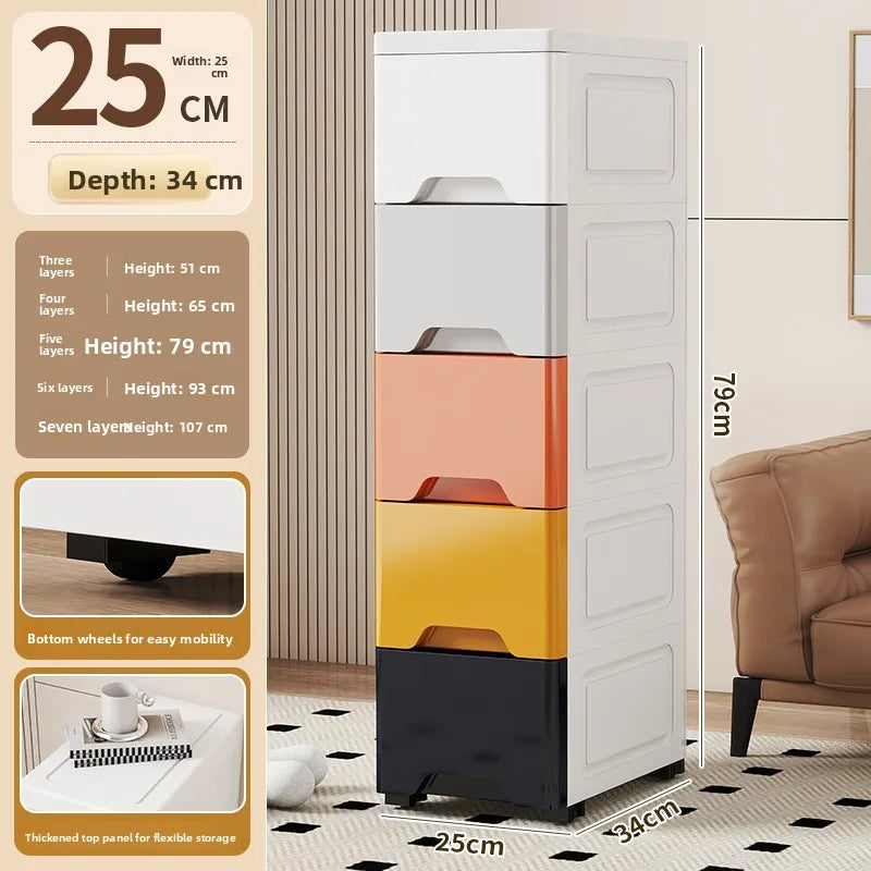 Drawer Style Organizer 15cm Narrow Side Against Wall Small Stand Cabinet Pull-Out Storage 25cm Storage Space Saving