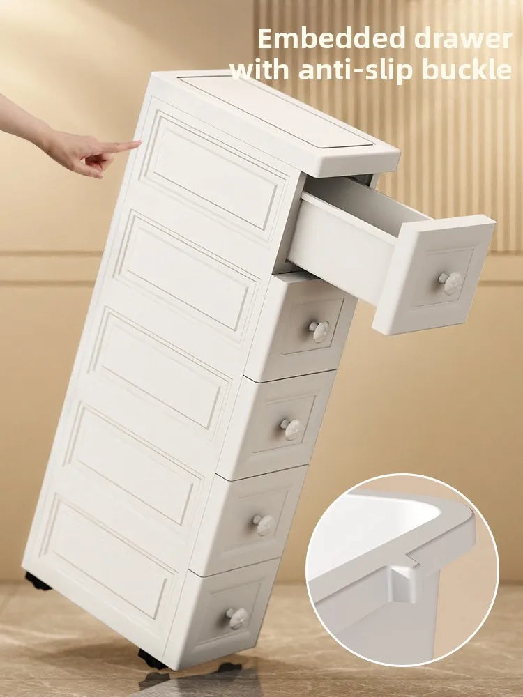 Drawer Style Organizer 15cm Narrow Side Against Wall Small Stand Cabinet Pull-Out Storage 25cm Storage Space Saving