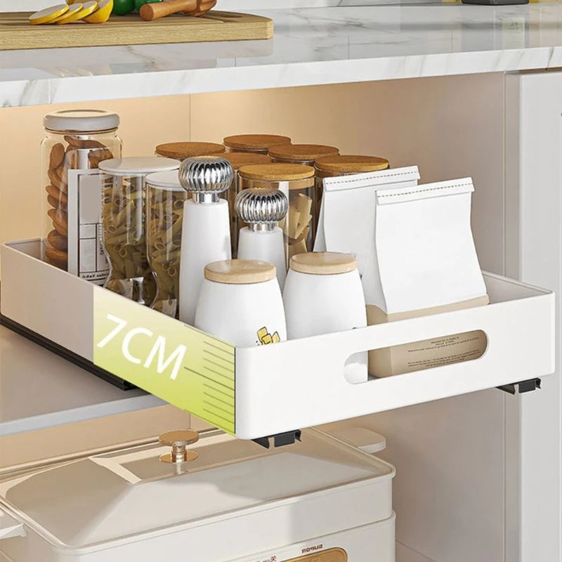 Extendable Cabinet Organizer Pull Out Drawer Practical Storage Rack for Books and Condiments Bedroom Organization Tool