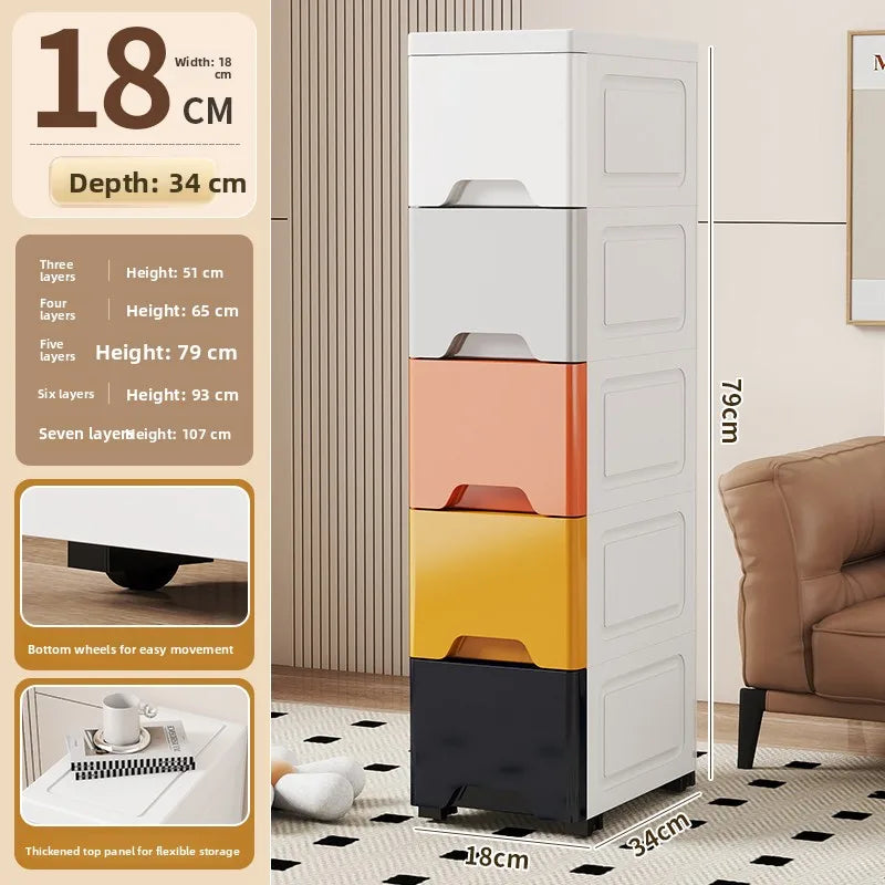 Drawer Style Organizer 15cm Narrow Side Against Wall Small Stand Cabinet Pull-Out Storage 25cm Storage Space Saving