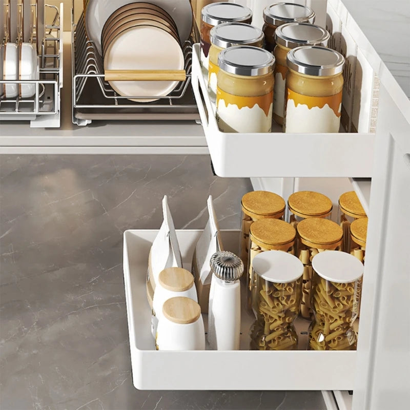 Extendable Cabinet Organizer Pull Out Drawer Practical Storage Rack for Books and Condiments Bedroom Organization Tool