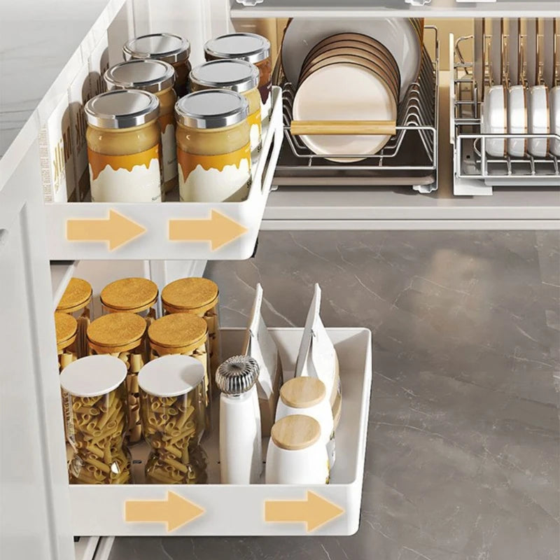 Extendable Cabinet Organizer Pull Out Drawer Practical Storage Rack for Books and Condiments Bedroom Organization Tool